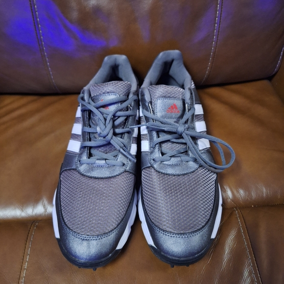 Adidas Men's Gray and White Golf Shoes - Picture 2 of 2